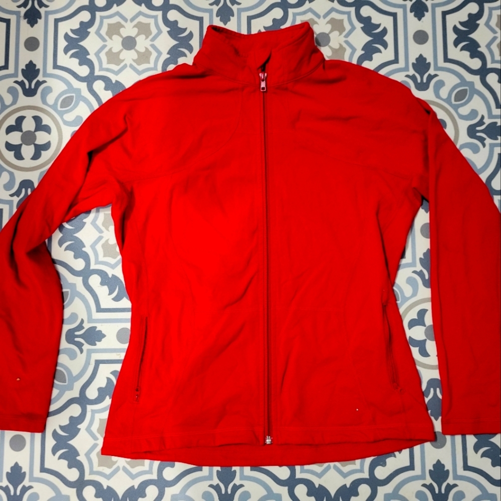 Red Lulelemon zip up sweater Size L